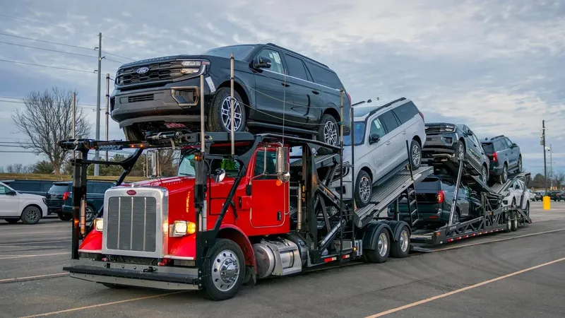 Car hauler delivering fleet vehicles — Envision Motors Fleet