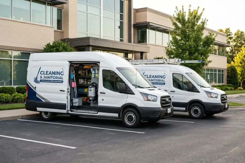 Ford Transit cargo van for commercial cleaning crews