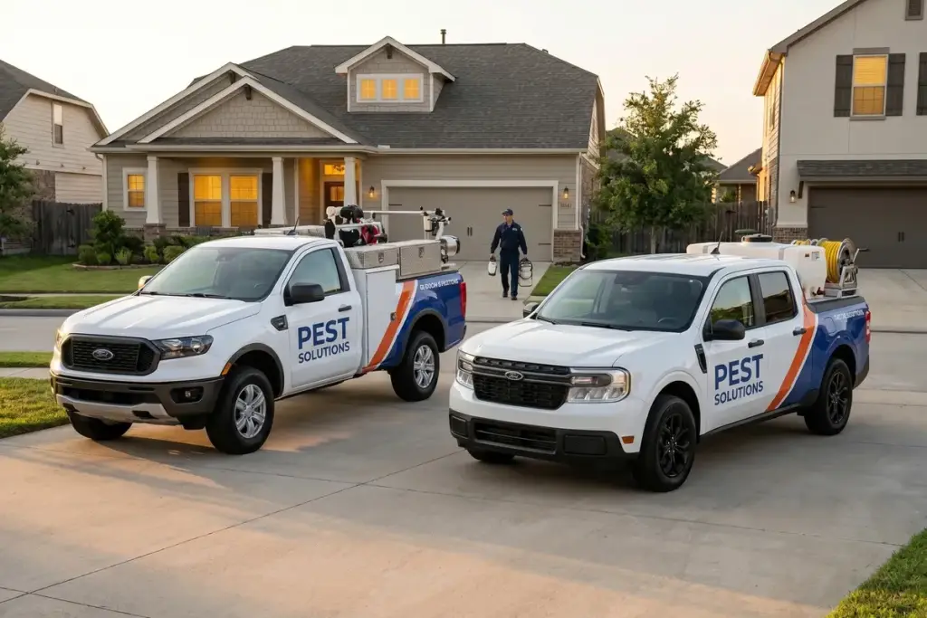 Ford compact pickup configured for pest control service routes