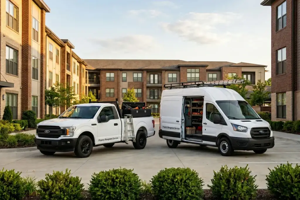 Ford maintenance van for property management operations
