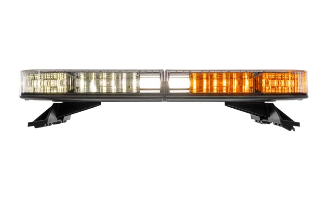 Whelen amber and white LED warning lightbar on mounting feet
